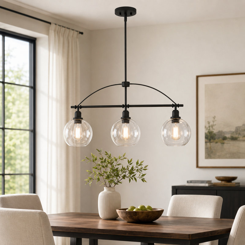Bangura 3 - Light Matte Black Kitchen Island Pendant