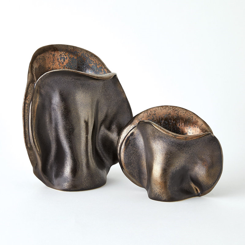 Bocca Vase-Reactive Bronze-Lg