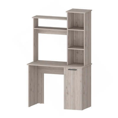 Bureau d'ordinateur avec huche et tablettes de rangement à 3 niveaux Rumford