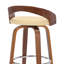 Tabouret de bar pivotant à hauteur de comptoir ou de bar avec dossier bas ouvert en similicuir et bois-41670447-62257034-80824321