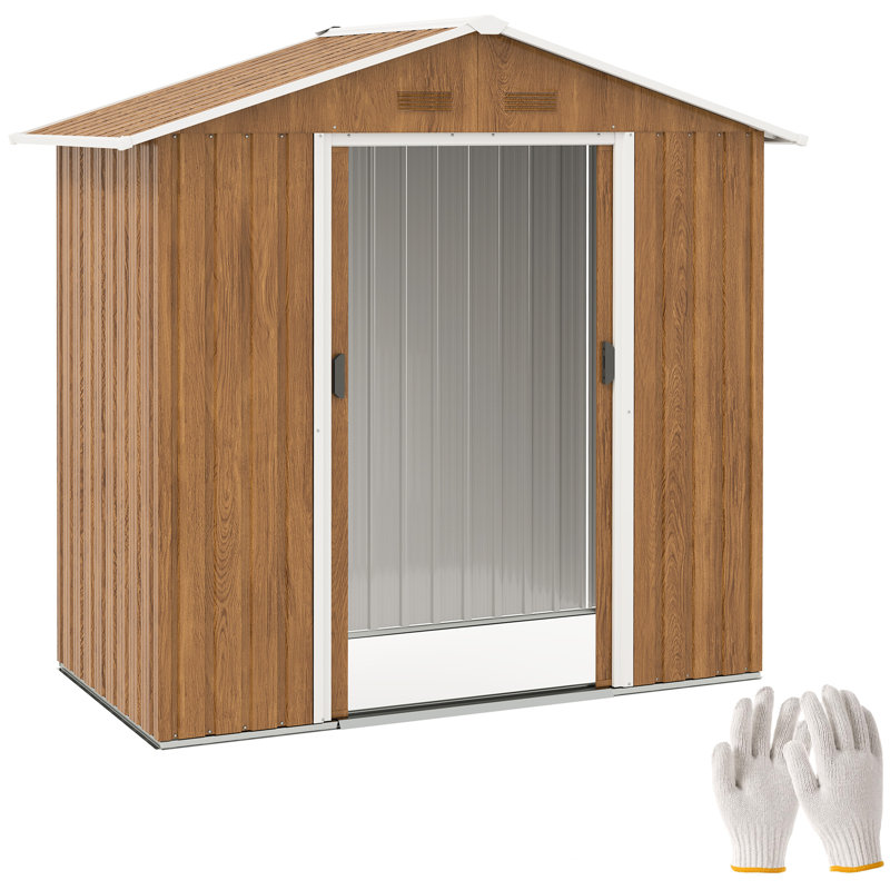 6.5 ft. W x 3.5 ft. D Galvanised Steel Storage Shed