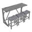 Table de bar 59 pouces et chaise avec port, 3 tabourets rembourrés, pour le salon - prise de courant à surface chauffante type C, loft 4 pièces confortable