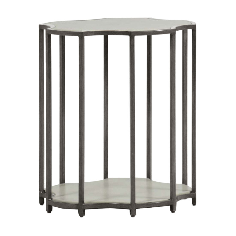 Clarice Outdoor Side Table, Slate Grey/Dove Grey