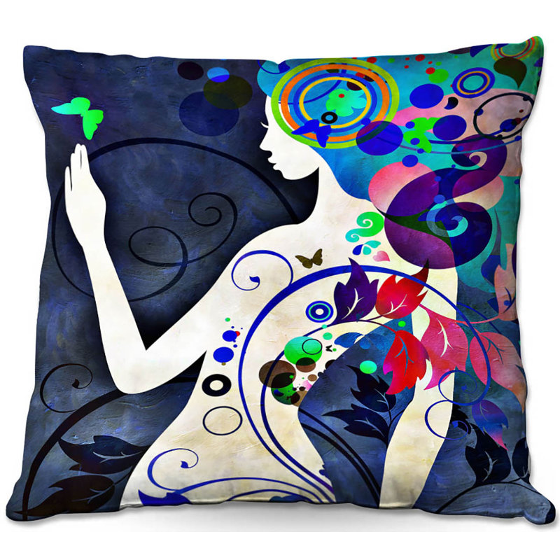 Canapé carré 5 coussin décoratif nuits wondrous, 16 po x 1 po, Bleu / Vert / Mauve