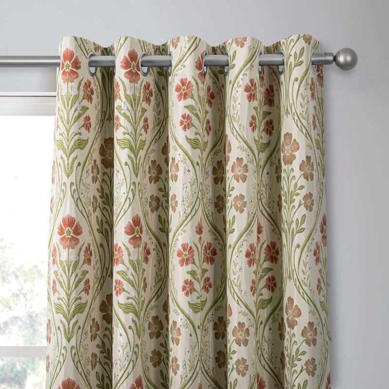 Jaziel Semi Sheer Curtain Pair, Natural, Width 168 x Drop 229 cm