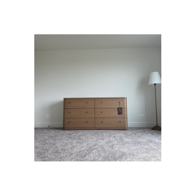 lucie six drawer white oak dresser in buff cream Joss & Main Lucie 6-Drawer Dresser & Reviews