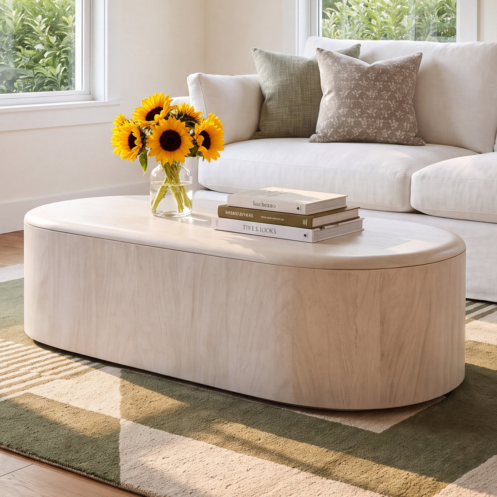 Kodie 55" Coffee Table, Bleached
