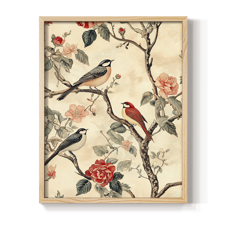 Imprimé encadré de la série XL de William Morris - bois massif, H 30 po x l 24 po, Naturel