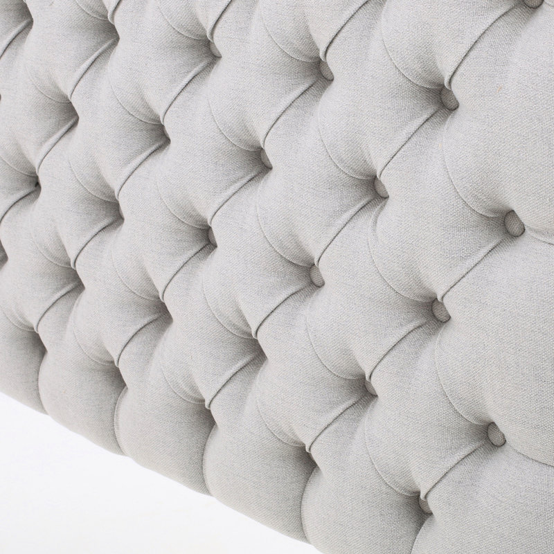 Elegant Bedroom Headboard, Queen Size, Grey Upholstery, Contemporary Look, Assembly Needed Upholstered Fabric Furniture, Included