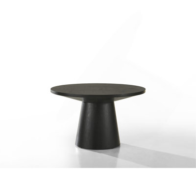 Table basse ronde noire de 29 po avec base piédestal.