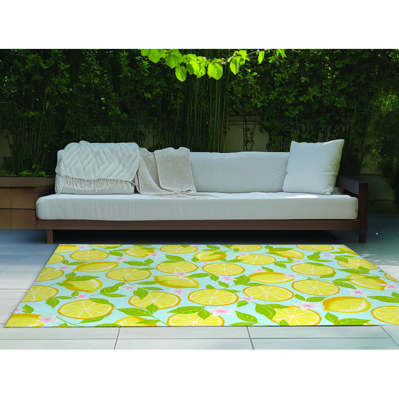 Lemons Outdoor Rug, Rectangle 2' x 3'