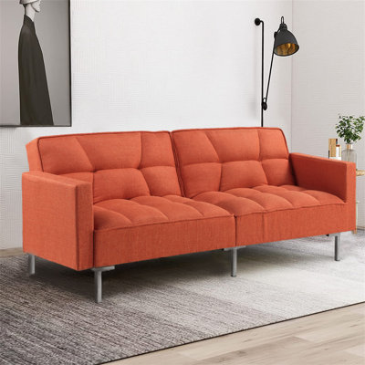Futon avec matelas à dossier touffeté de 75 po de large Burbank