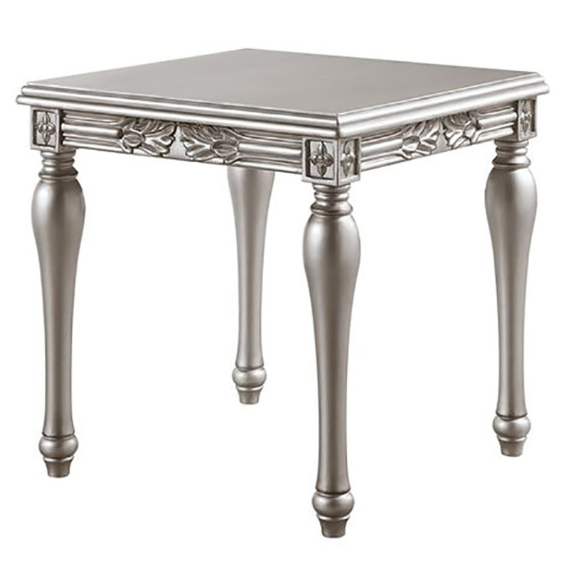 Platinum End Table With Turned Leg