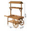 Chariot de table roulante en bois à 3 niveaux avec 2 roues pour la décoration intérieure