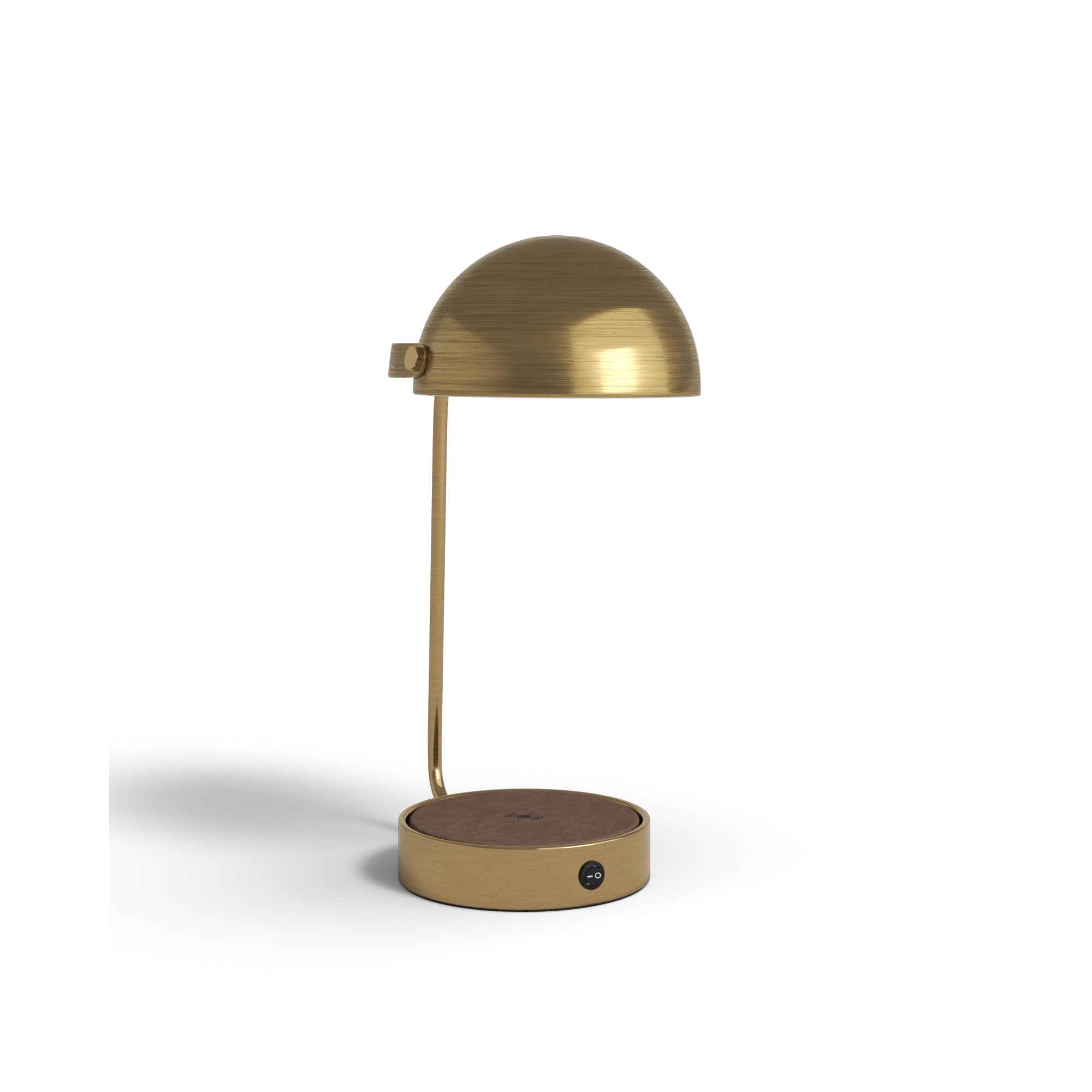 Ramona Metal USB Desk Lamp, Antique Brass, Antique Brass/Brown