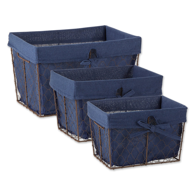 Gracie Oaks Decorative Basket, French Blue