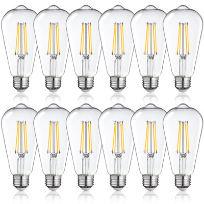 ST19 7W (75W Eqv.) Ampoules à DEL Edison à intensité variable 2700K, blanc doux, culot moyen