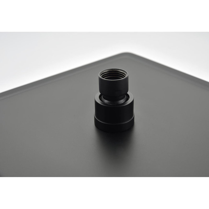 Laiton et douche en acier inoxydable noir mat pour salle de bain avec système de pluie