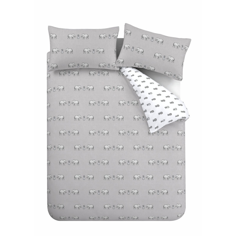 Tembo Elephant Cotton Duvet Cover Set, Single Duvet Cover + 1 Standard Pillowcase