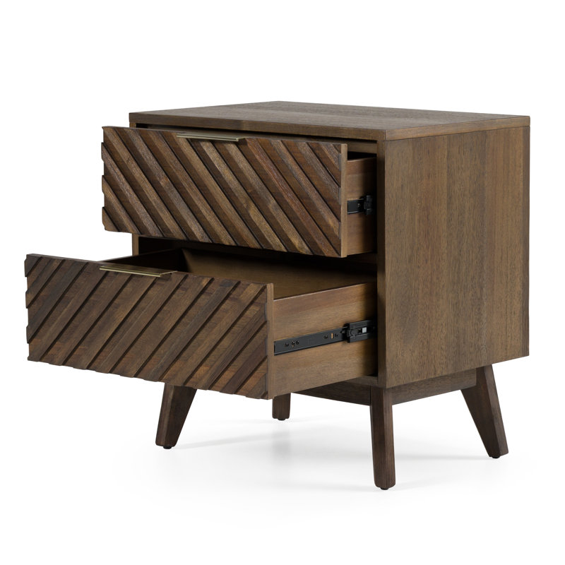 Table de chevet en bois massif Lubertha