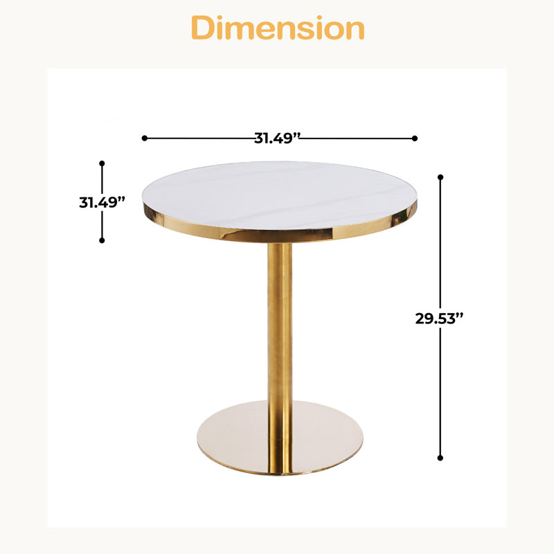 Table à piédestal 31,5 pouces de style Mid-Century moderne, table de salle à manger multifonctionnelle pour 4 à 6 personnes et grande table basse, plateau en panneau de fibres à densité moyenne pour le salon, la cuisine et le bureau