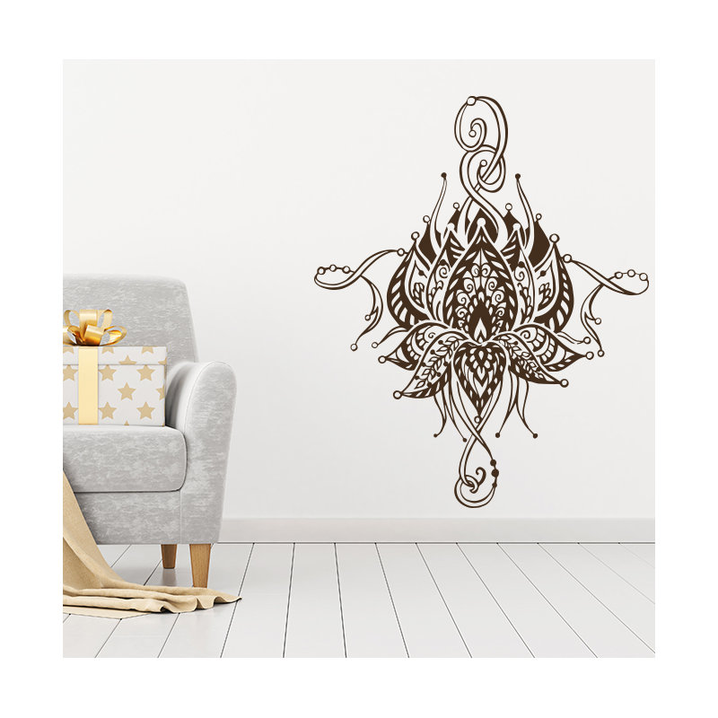 Décalcomanie murale fleur lotus Buller, Brun