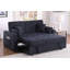 Causeuse convertible en tissu tissé gris foncé de 70 po avec console rabattable Cody II