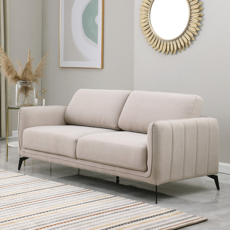 Ballycor 3 Seater Linen Sofa, Dayanara Beige Fabric