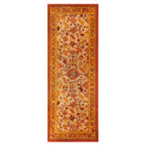 1930s Ivory Floral Antique Donegal Arts & Crafts Carpet 4'6"x9' Knotted Wool Rug