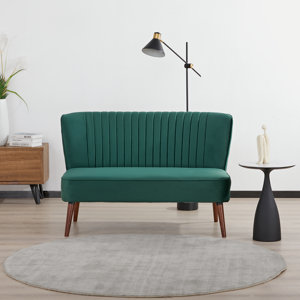 Camen 53" Velvet Armless Loveseat,INCOMPLETE 