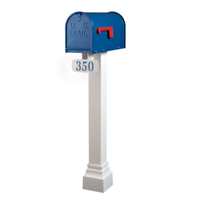 Janzer White Standard Post and Janzer Mailbox Package