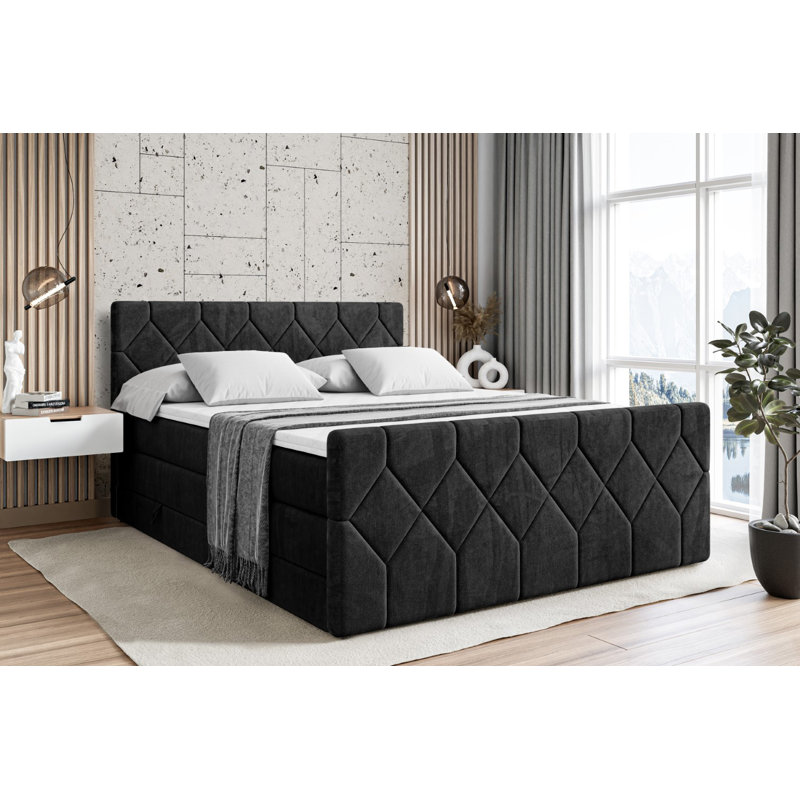 Bed, Black, 140 x 200cm