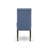 5 Piece Dining Table Set for 4 Includes a Round Kitchen Table with Pedestal and 4 Blue Color Linen Fabric Dining Chairs, Cappuccino-123719596-124875844-124875846