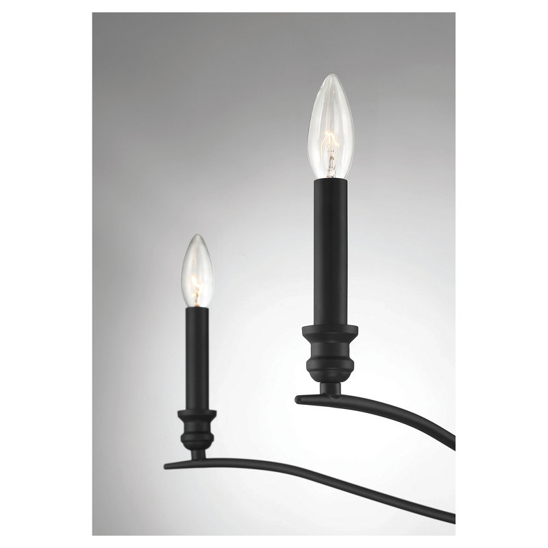 Lustre 5 lumières Meridian, Noir mat