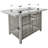 43" Rectangular Grey Open Weave Propane Fire Pit Table, 60000 , With Bohemian Style, Blue Glass Stones, And Wind Guard For Outdoor Entertaining Gas Removable - Rust Lid, Guard, Style Patio Parties-644378884