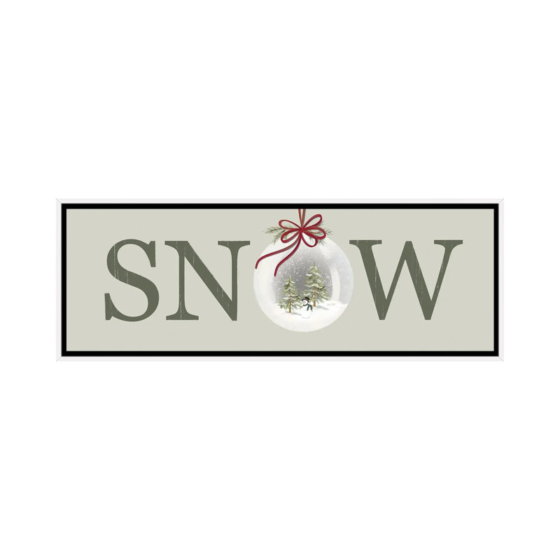 «Christmas SNOW Sign», reproduction d'art sur toile encadrée, H 12 po x l 36 po, Impression encadrée sans passe-partout