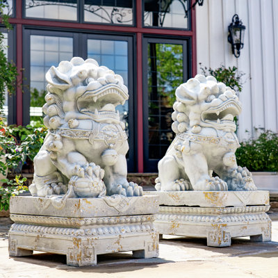 Statues pour chien en magnésium «Gan & An» (ensemble de 2)