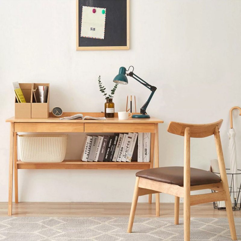 Bureaux rectangulaires en bois massif Burlywood, H 29,53 po x l 39,37 po x P 21,65 po