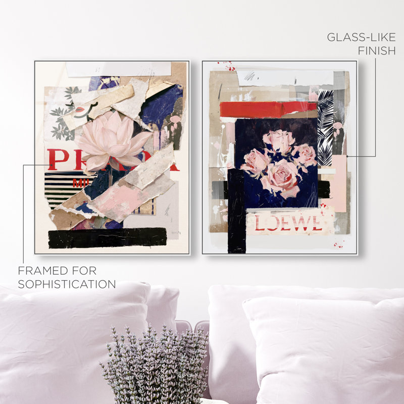 Milano Collage Set Set by Oliver Gal, 17"H x 21"W, White Floater Frame