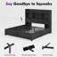 Structure de lit double avec 4 tiroirs de rangement Sherell, noir-100845099-100845096