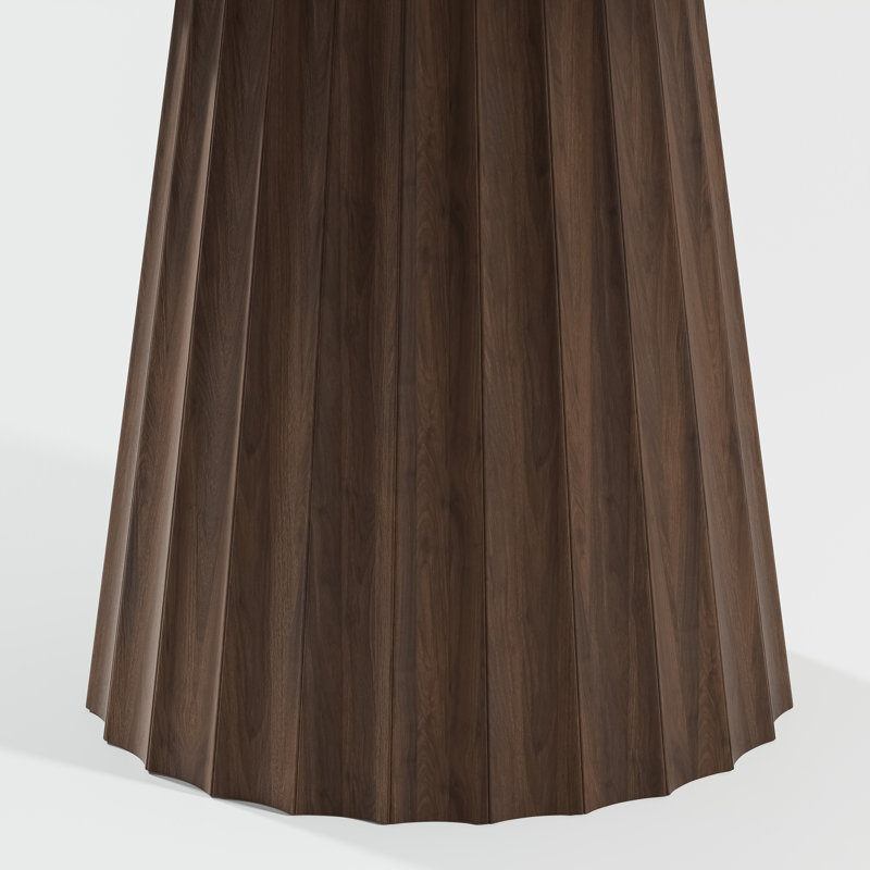 Solid Wood Dining Table Round Pedestal Kitchen Table, 30"H x 46"L x 46"W, Walnut