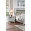Table de chevet élégante avec charge sans fil, 2 tiroirs et miroir élégant pour table de chevet de chambre à coucher de style contemporain