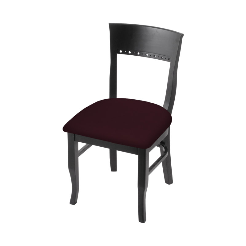 Hampton 19.25'' H Upholstered Beech Side Chair, Black, Canter Bordeaux