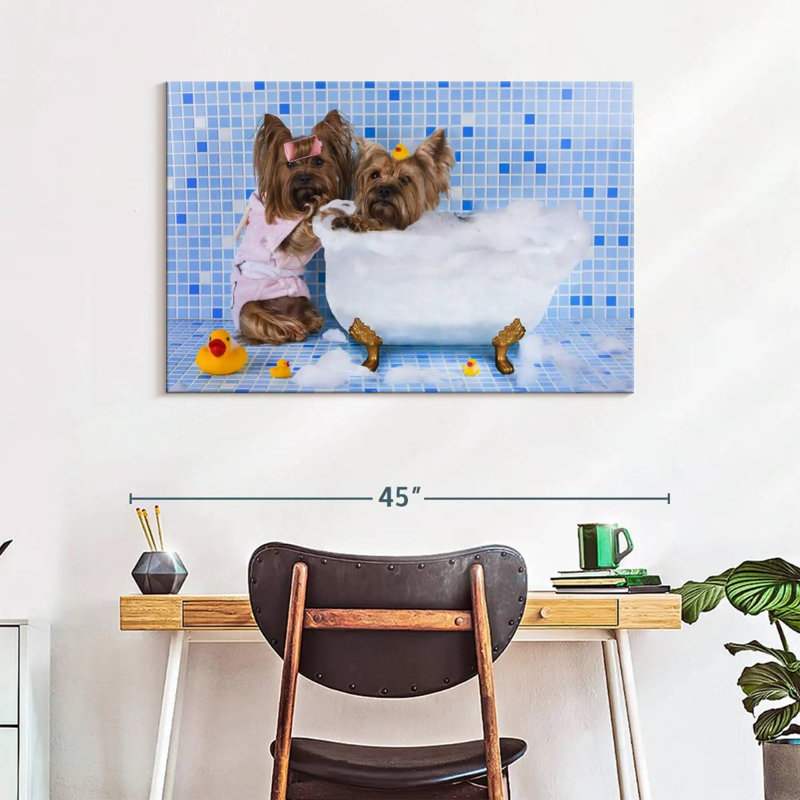 Bubble Bath Dogs, 26" H x 39" W