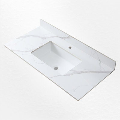43'' Composite Single Bathroom Vanity Top with Sink