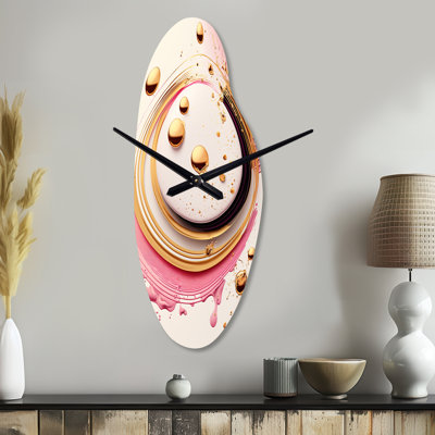 Gwendolynn - Curved Shape Large Abstract Spirals 3D Wall Clock