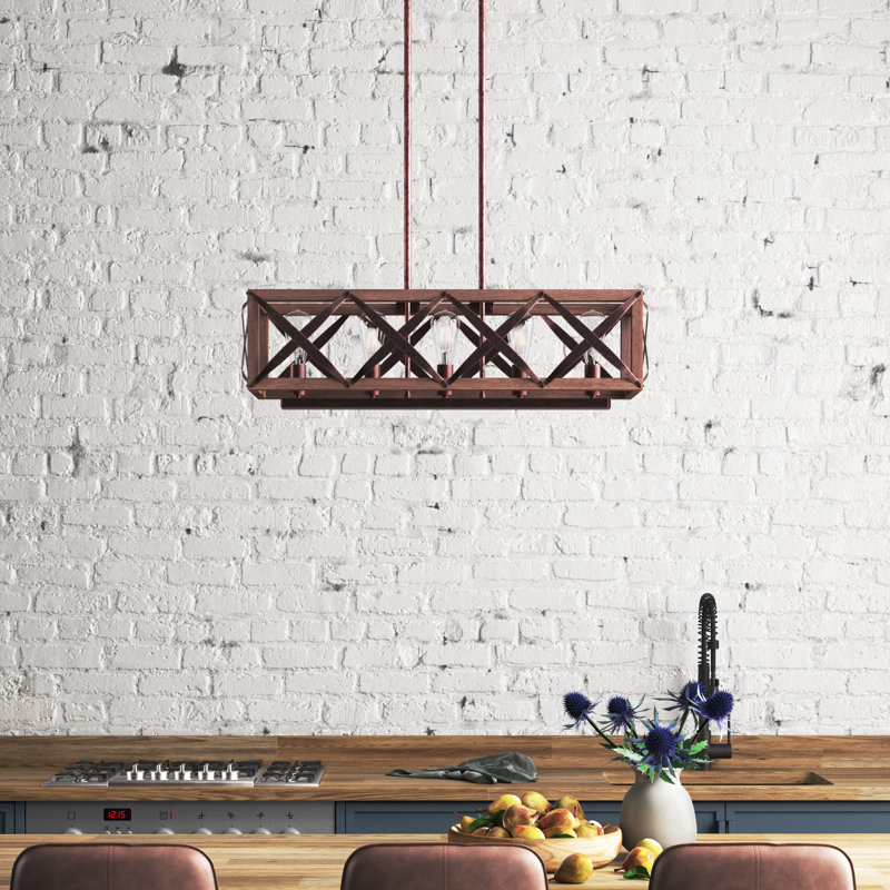 Lustre pour îlot de cuisine à 5 lumières l 33,86 po à intensité variable Alexia