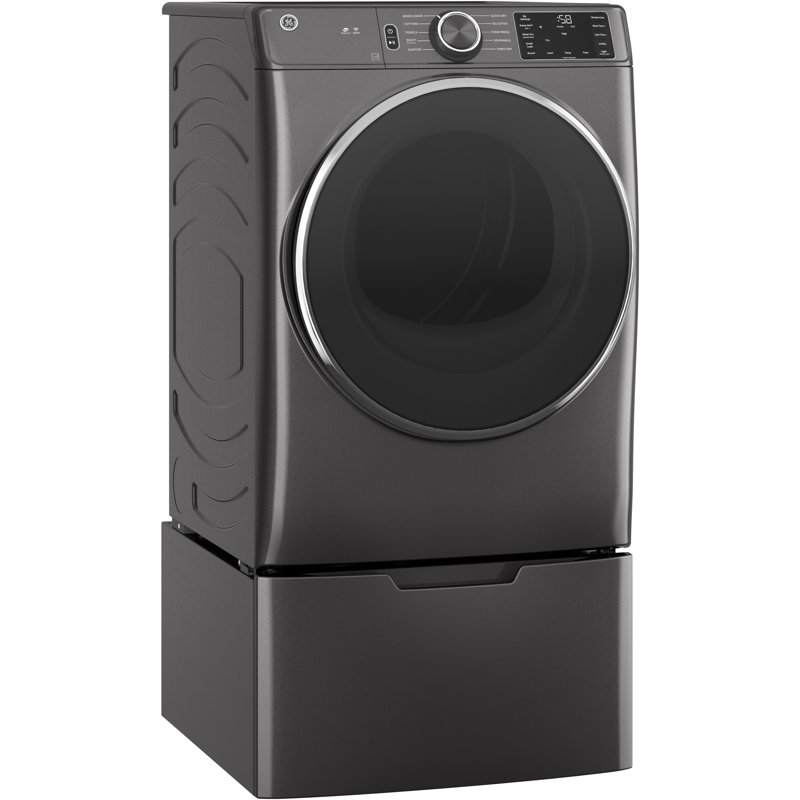 7,8 pieds cubes Pi. Sécheuse électrique empilable haute efficacité avec porte réversible à capteur sec, Gris diamant