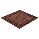 Overdyed Hand-Knotted Wool Modern-Contemporary Brown Area Rug 6' 2" x 6' 2"