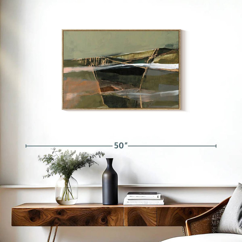 Horizon réfracté I, Cadre flottant en bois naturel, 31 po x 21 po
